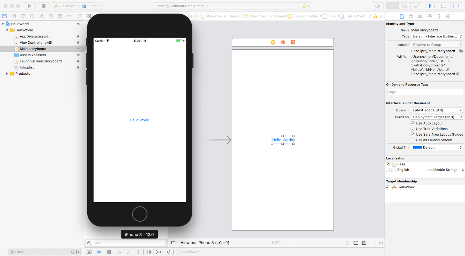 Figure 3-19. Hello World app with a Button