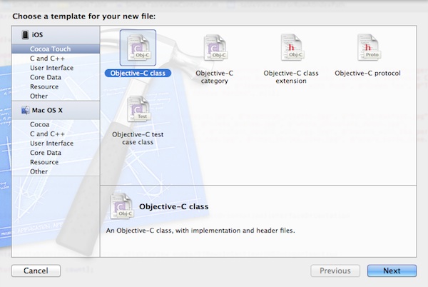 New File Template Dialog