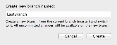 Xcode Version Control - Last Branch