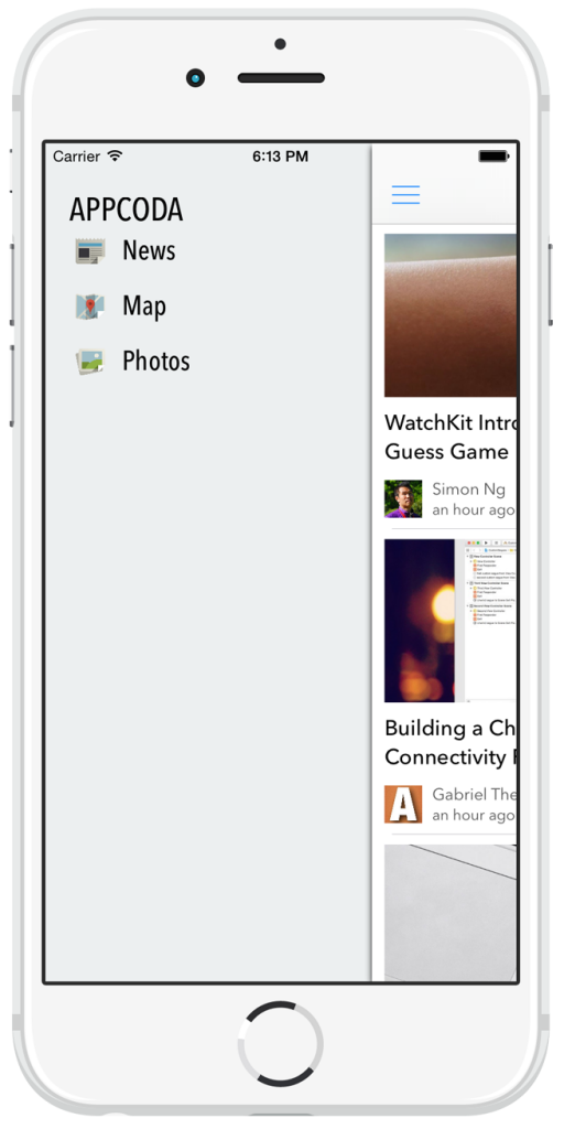 Sidebar Demo - iPhone
